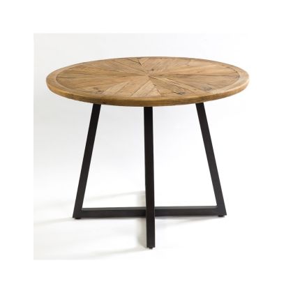 Mesa Comedor Industrial Natural Metal,100 cm