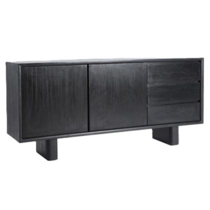 Demmin 2-Door Black Wood Sideboard, 180 cm