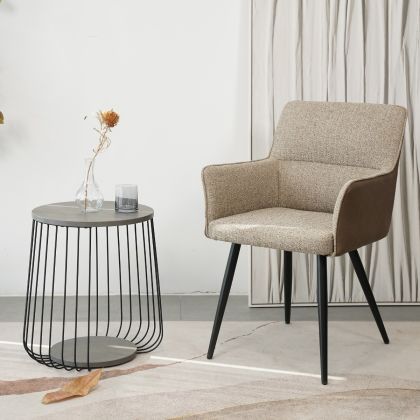 Silla con Brazos Flumi Tapizado Tela Estructura Metálica, 59 Cm