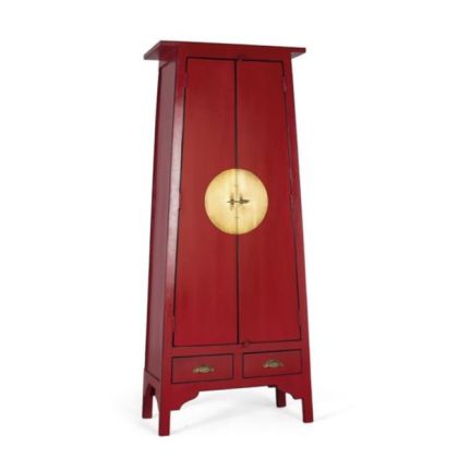 Armario Madera roja 2 puertas 2 cajones
