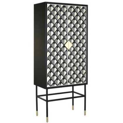 Bone Resin Inlay Diamond Cabinet 75X40X180