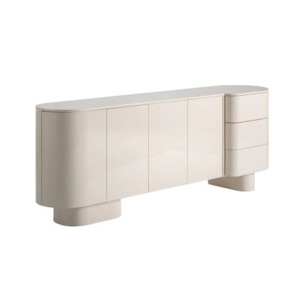 Aparador contemporáneo en madera blanco roto.