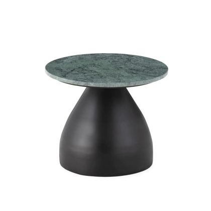 Marble Metal Side Table Bronze Green, 50 Ø