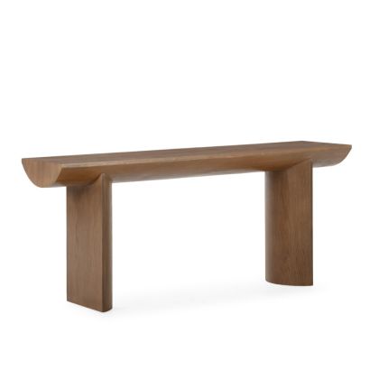 Consola contemporánea en madera de fresno marrón.