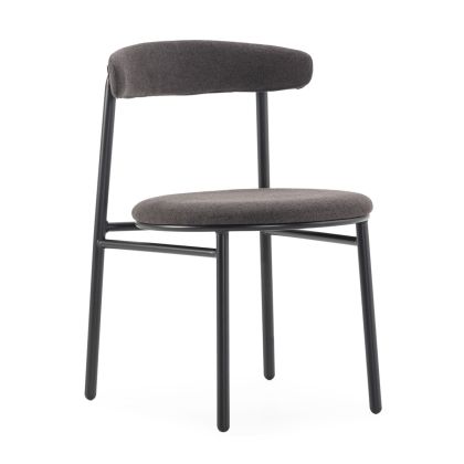 Silla Metal/Tela en Negro/San Remo Negro, 48 Cm.