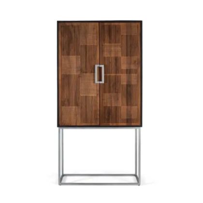2-Door 1-Drawer Mango Wood Metal Cupboard, 178 Cm