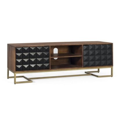 Art Deco black gold TV stand