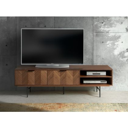 Mueble TV Nogal Gris Taupe 2 Cajones, 180 Cm