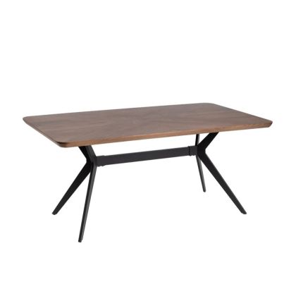 Brown Iron Black Dining Table 180 X 90 X 76 Cm