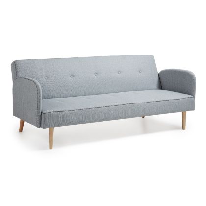 Sofá Libro Nórdico 3 Plazas Tejido Gris Madera, 188 Cm