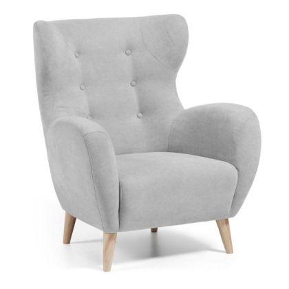 Sillón Madera Natural Gris, 86 Cm