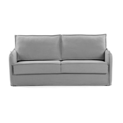 Sofá Cama Samsa 2 Plazas Estilo Nórdico Tejido Viscoelástico Gris, 140 Cm