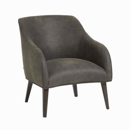 Sillón Bobly Tapizado Tejido Gris Madera