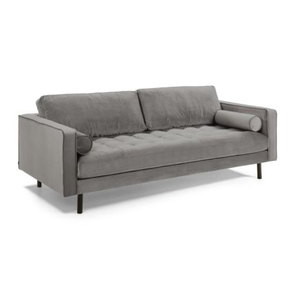 Sofá 3 Plazas Tapizado Color Gris, 222 Cm