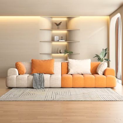 SOFA CAMA FLORA 189x104(210)x94 TEJIDO FANY C05 ARENA