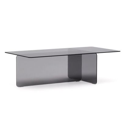 Modern Grey Tempered Glass Coffee Table, 120 cm