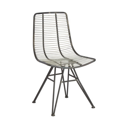 Silla industrial en hierro gris.