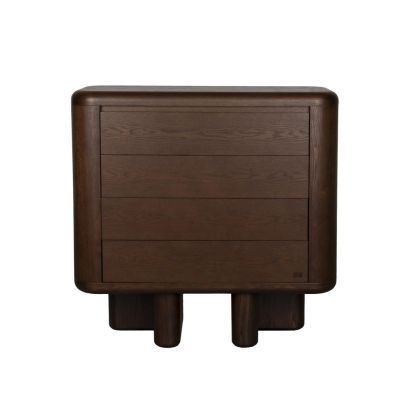 Armario mid-century en madera marrón.