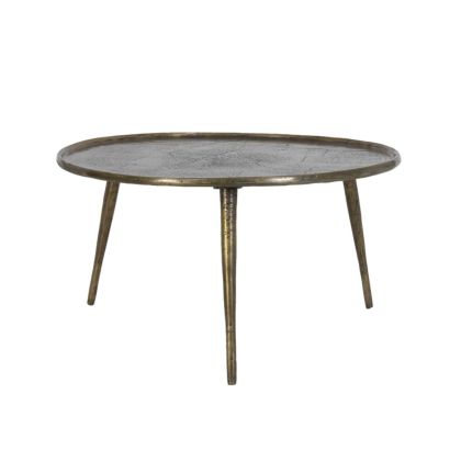 Mesa auxiliar art decó en metal bronce envejecido.