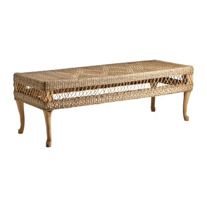 Rattan Bamboo Wood Coffee Table, 135 cm