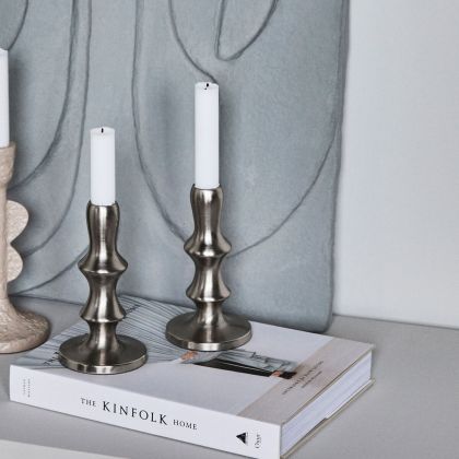 Set/2 Candelabro RESE Aluminio Plateado Pulido, 8,5 Ø