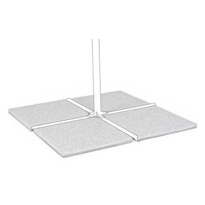 Set 4 Baldosas 50 x 50 Cemento Blanco