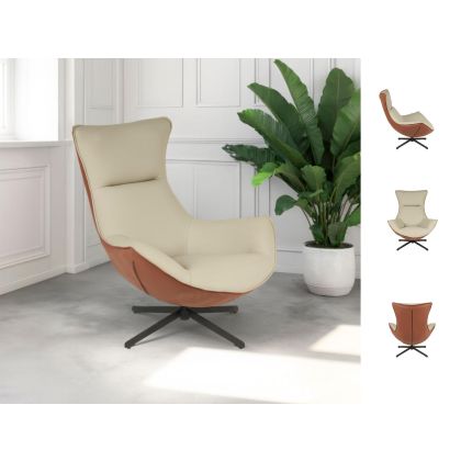 Sillón Giratorio Hans Beige/Marrón