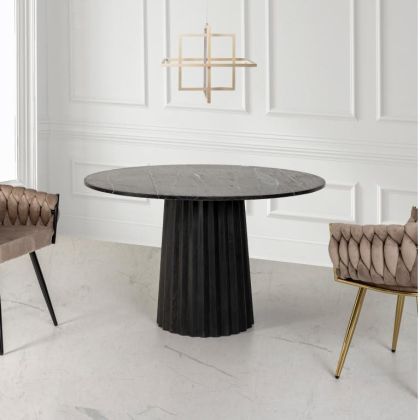 Mesa Comedor Negro Mármol, Ø 120 Cm