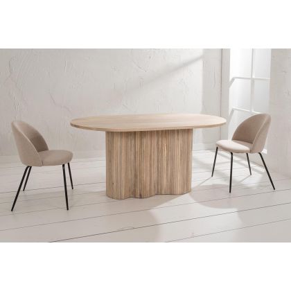 Mesa Ovalada Madera Mango Natural, 160 Cm