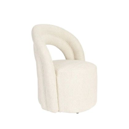 Beige Steel Swivel Armchair, 66 Cm