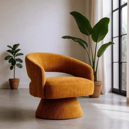 Ochre Swivel Armchair 71 X 68 X 72 Cm