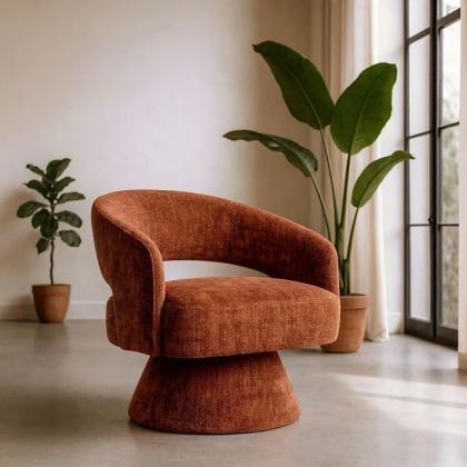Swivel Armchair Terracotta Color 71 X 68 X 72 Cm