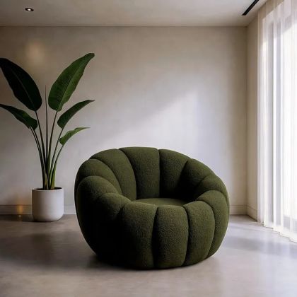 Green Wood Bean Bag Armchair 92 X 89 X 61 Cm