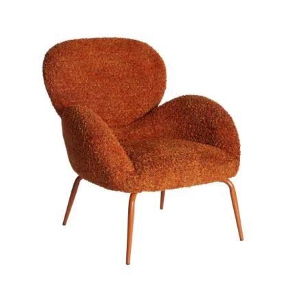 Ronda Armchair Mottled Orange Fabric Orange Iron, 85 Cm