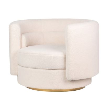 Sillón Giratorio Art Decó Fogo Tejido Bouclé Acero, 95 Cm