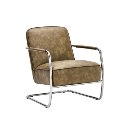 Comma Khaki Lounge Armchair Fabric Steel, 77 cm