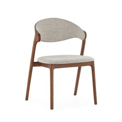 Chair 56.5x53x79.4 Wood/Fabric -- Brown/Grey