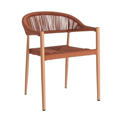 Silla Apilable Aluminio Ratán, 56 x 58 x 76 Cm