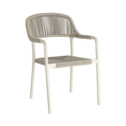 Silla Apilable Aluminio Ratán, 57 x 61 x 82 Cm