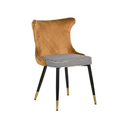 Silla aspen velvet amarillo metal oro