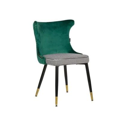 Silla Aspen Velvet Verde Metal Negro/Oro, 82 Cm