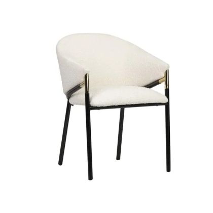 Silla Atlanta Tejido Blanco Metal Negro/Oro, 79 Cm