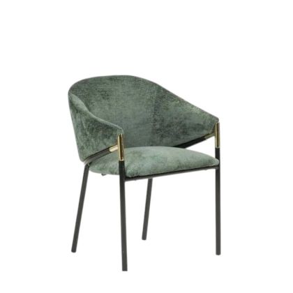 Silla Terciopelo verde metal negro oro