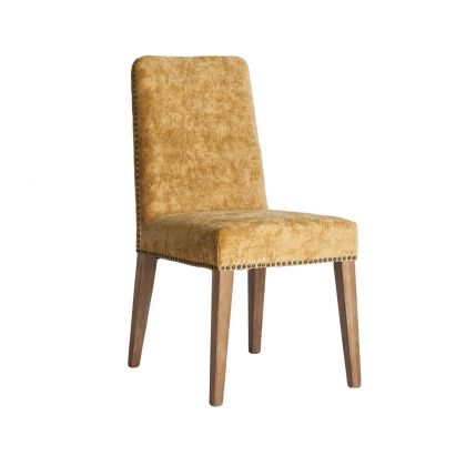 Silla Ocre Estilo Kitsch Madera Abeto, 46 Cm