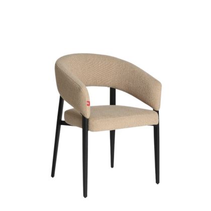 Silla Bruges Tejido Beige Hierro Negro, 82  Cm