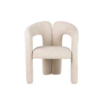 Silla Chenilla Beige Madera, 76 Cm