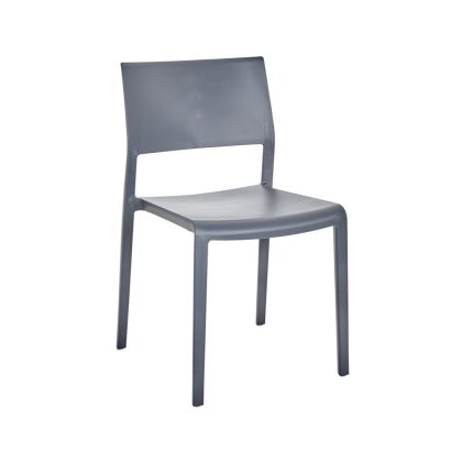 Silla de comedor para exterior en tecnopolímero gris 49 cm