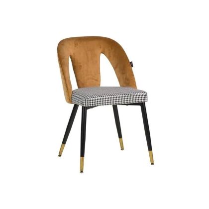 Silla Comedor Tachuelas Amarillo Metal, 82 Cm