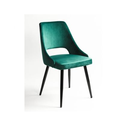 Silla Mid Century, Terciopelo Verde Bono 50 Cm