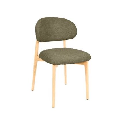 Green Fabric Chair Beech Wood, 50 Cm